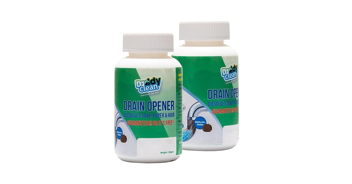 DaddyClean Drainage Block Remover Powder (Declogger), Removes Blockage in Washbasin, Sink, Pipes, Toilet - 200 g (Pack of 2) (B0CCKK6W1P) Amazon Price History, Amazon Price Tracker
