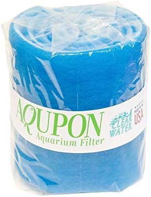 AQUPONAquarium Filter Pad - Premium Aquarium Filter Media Roll for Clear Water (12" by 12 feet by 3/4 to 1" Thick, Blue Bonded)