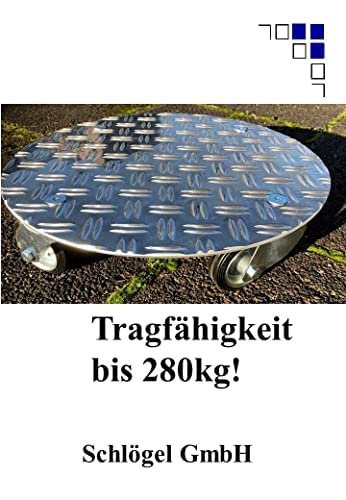 Pflanzenroller AluGrip-R280 bis280kg Blumenroller Untersetzer Indoor Outdoor Alu (Aluminium Riffel 5/6,5mm, Ø450mm)