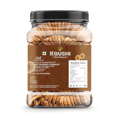 Image of Kaushii Naturals Afghani Anjeer 500gm (Dried Figs) | Premium Quality Soft & Sweet Anjeer | Rich in Fiber & Calcium | Healthy Dry Fruits Snack | 100% Natural & Fresh (500gm)
