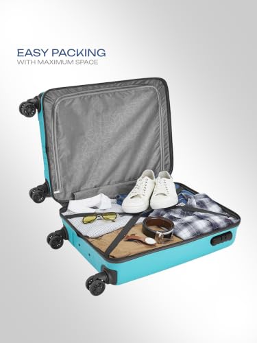 Image of Safari Xylo 8 Wheels Cabin 55cm Trolley Bag Hard Case Polypropylene 360 Degree Wheeling System Luggage,Recessed Lock, Trolley Bags for Travel, Suitcase for Travel, Cyan