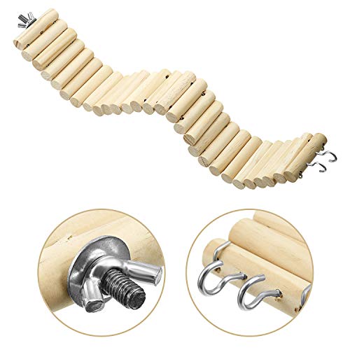 Wooden Pet Ladder Bridge 2 Pieces Soft Animal Bridge Toy Bendable Cage Habitat Toy For Hamster Mouse Chipmunk And Other Small Animals #TOP6
