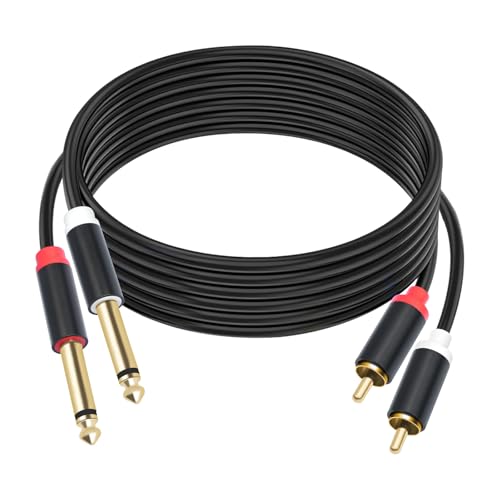 Cable 2 x 6.35 mm TS a 2 RCA contra ruidos y zumbidos en tus grabaciones de audio