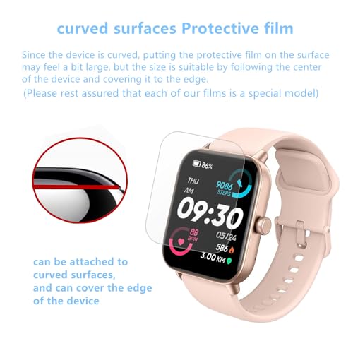 Aemus 20230904007 Screen Protector For Idw13 / Idw15 / Idw19 Smart Watch 1.8 Inch (6 Pack) Full Coverage Clear Tpu Film Compatible For Woneligo/Fitpolo/Milouz Smartwatch thumb #2