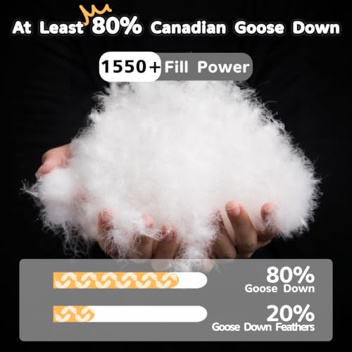 ANSSO Canadian Goose Down Pillows Fill Power White Down Pillow with 800 Thread Count Cotton Shell,Ultra Comfort Bed Pillows(White 20"x30" 1 Pack) by ANSSO - Image 4