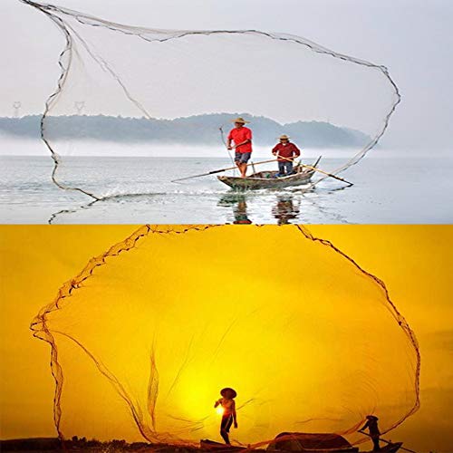 image for Boshen American Hand Cast Fishing Net Easy Throw Nylon Fishing Mesh Ne