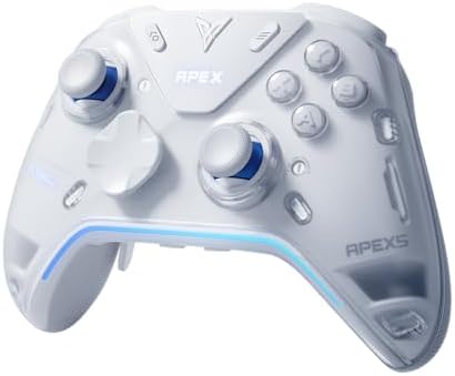 FLYDIGI Apex 5 PC Controller, Forceflex Joystick 2.0, ForceAdapt Triggers, 3ms Ultra-Low Latency, RGB Light Bar, Full-Color LCD Display,1500mAh Battery PC/NS/Android/TV