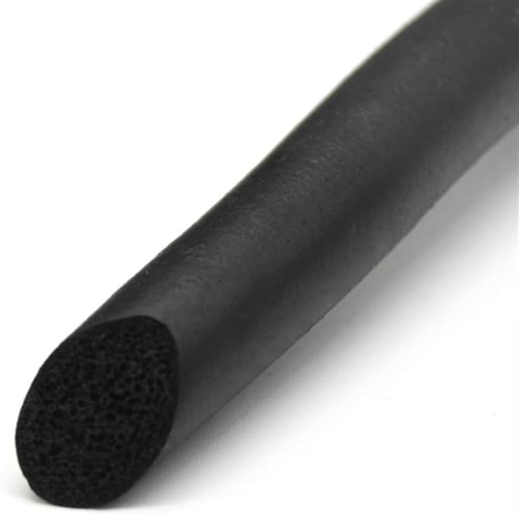 Lock washers 10M Round Sponge Wire Black Foam Rubber, Diameter 2-10mm Foam Rubber Weather Stripping, EPDM Gasket Seal Panel 1pc(6mm)