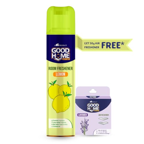 Image of Good Home Serene Aura Room Freshener Lemon - Pleasant Aroma,(pack of 2) With Free Air Freshener