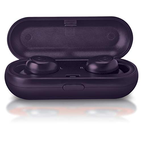 Image of iBall EarWear TW10 in-Ear Bluetooth Wireless Headphones with Protective Charging Case - Royal Purple
