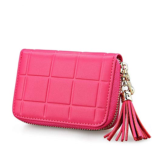 Sucastle Portefeuille Cuir Femme avec Blocage RFID,Porte-Monnaie Classique, Porte-Cartes Format Portrait,Rangement pour Pièces, Carte de Crédit, Billets,Rouge-A Cover