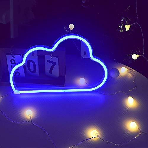 Image of YouOKLight neon cloud sign,cloud led light Wall Light Night Lights, Battery or USB Powered Neon Lights for Wall Decor, Bedroom, Kids Room, Living Room, Bar, Party, Christmas, Wedding (Blue)