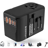 European Travel Plug Adapter,Canada Us to European Plug Adapter with 2 USB,3 in 1 Multifunctional Travel Conversion Plug for US Canada to Most of Europe Italy Spain Greec