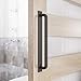 SMARTSTANDARD 12" Antique Rustic Handmade Barn Door Handle, Black Flush Long Base Handle Pull, for Gate, Shed, Garage