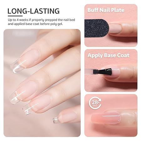 Coslifestore 30g Pink Polygel Builder Gel for Nail Extension 4