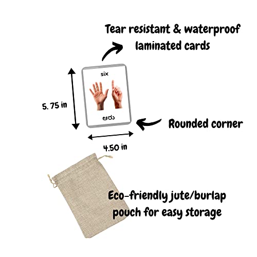Image of Kannada English Bilingual Flash Cards | Montessori Cards | Laminated Flash Cards | Early Education (Counting - 11 Cards)