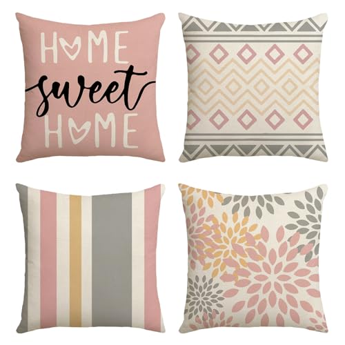 Fundas De Almohada Para Sofá De 4 Piezas, Fundas De Almohada Decorativas Estampadas, Fundas De Almohada Decorativas Para Interiores De Verano, Fundas De Cojines Para Exteriores