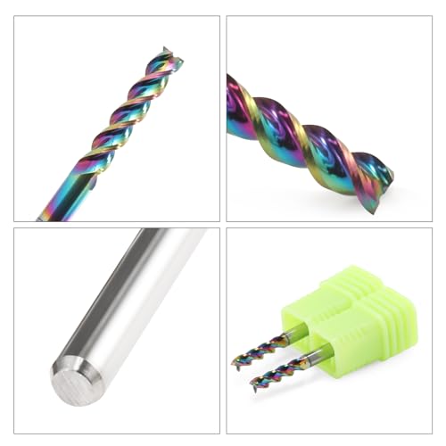 Trvoxviq US3L3155 1/8 Inch Shank Square Nose End Mill For Aluminum - 3-Flute Cnc Spiral Router Bits Solid Carbide Milling Cutters With Dlc Coating, U-Type Design Cnc Bits thumb #6