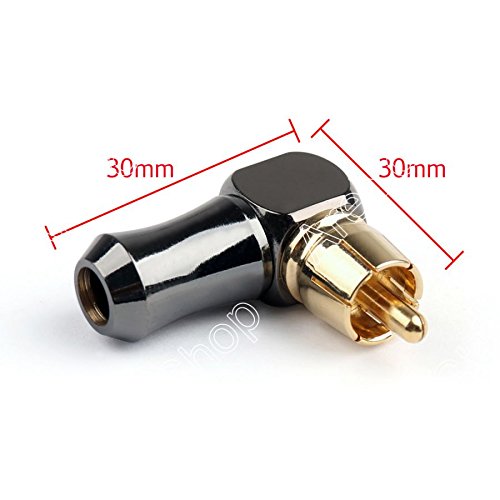 Adaptador conector RCA ángulo recto macho 6.35mm miniatura 2