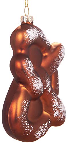 Grappige kerstbal: Pretzel - Glas - 13 cm - Afbeelding 3