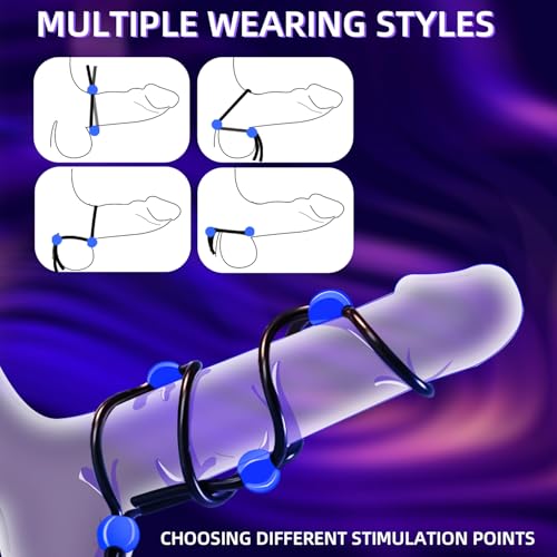 Image of Penis Ring Silicone Cock Ring Set Adjustable Cockring Sex Toys 7 PCS Cock Rings for Men Erection Long Lasting Stronger Adult Toys Cock Sexual Stimulation Device for Men or Couple