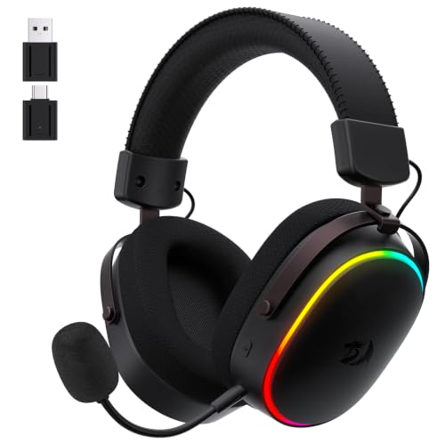 Redragon H831 4-Mode Wireless Gaming Headset, 53mm Drivers, 45Hr+ Battery