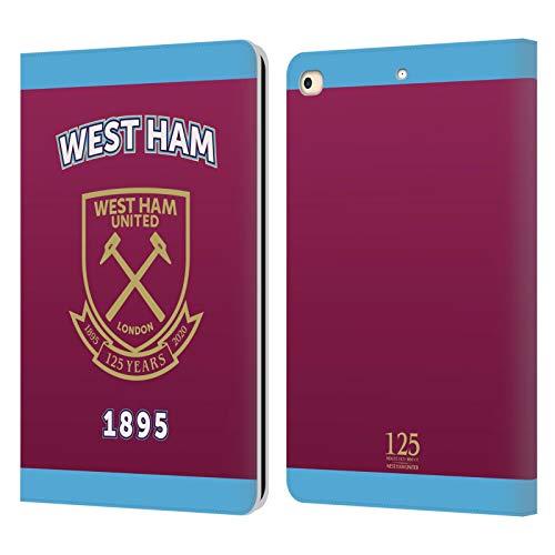Étui portefeuille West Ham United pour iPad 9.7 2017 2018 housse protection cuir Claret Crête