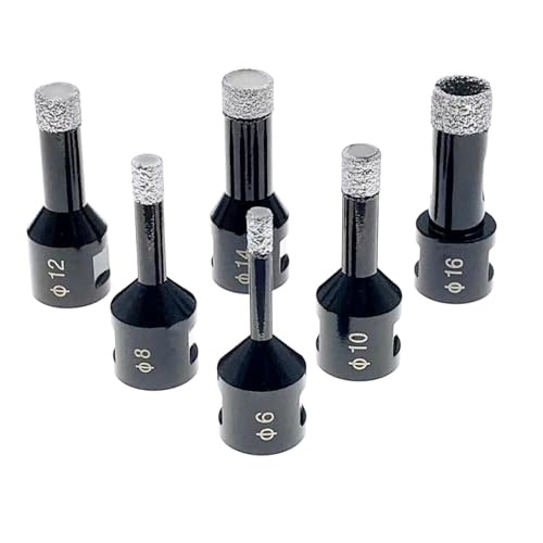 Broca para perforación de agujeros con tecnología de soldadura al vacío, para esmeril angular M14, para baldosas cerámicas, granito y mármol (6 mm - 100 mm) miniatura 6