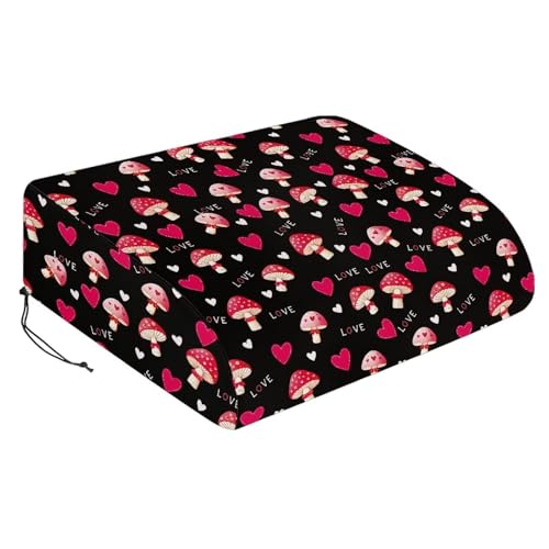 Tomeusey RV Air Conditioner Winter Cover for Outside, Mushroom Heart Print Camper Travel Trailer AC Protection for Roof, Dust Proof Protective Cover for RV Camper Trailer