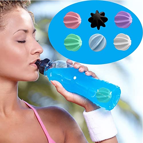 Shaker Bottle Plastic Whisk Ball Replacement 6-Color (Black,Gray,Blue & Pink,Green,Purple) Value Pack - Easy To Clean,Large 1.77 Inch,Strong For Well Blending & Long Term Use #TOP5