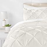 Amazon Basics - Juego de cama con colcha fruncida en pellizc