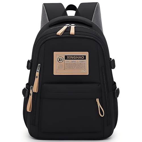 Mochila Masculina Feminina Notebook Viagem Trabalho Escola Escolar Preta Grande Impermeável Reforçada Resistente Passeio Casual (PRETO)
