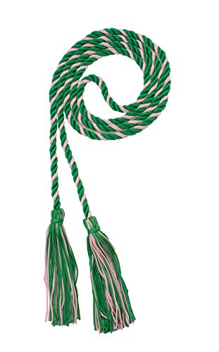 Image of Graduation Honor Cord - Kelly /LT Pink - Every School Color Available - Made in USA