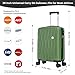 Luggage Depot Small Cabin Suitcase 20 Inch, 55x40x20cm Ryanair Approved Hand Luggage, Lightweight ABS Hardshell, 4 Spinner Wheels Quiet Rolling, Integrated TSA Lock & X-Compression Straps, Green