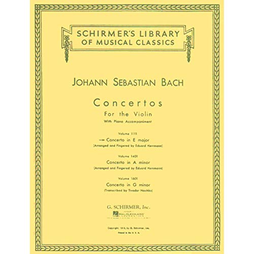 Bach, J.S. - Concerto No. 2 in E Major BWV 1042 for Violin - Arranged by Herrmann