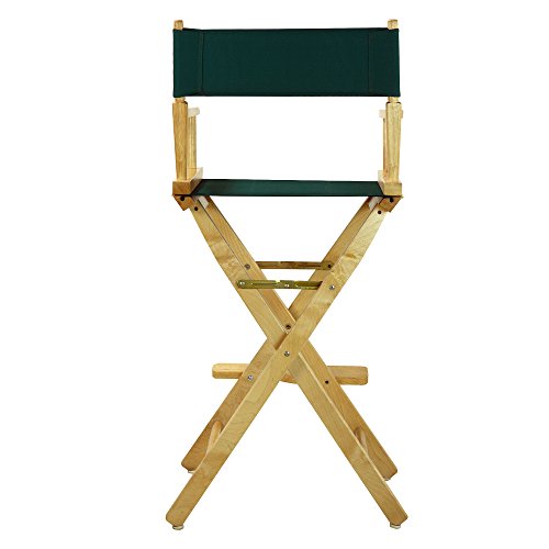 Casual Home 30" Director's Chair Natural Frame-with Hunter Green Canvas, Bar Height