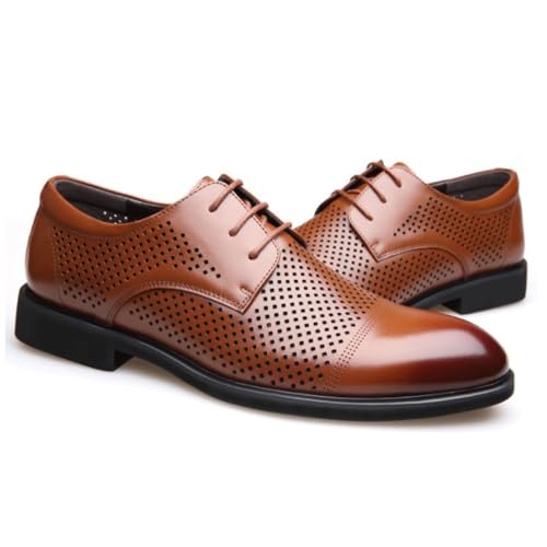 Office Groom Dress Shoes for Men Leather Oxford Lace-Up Formal Business Footwear for Wedding Ceremony Attire4