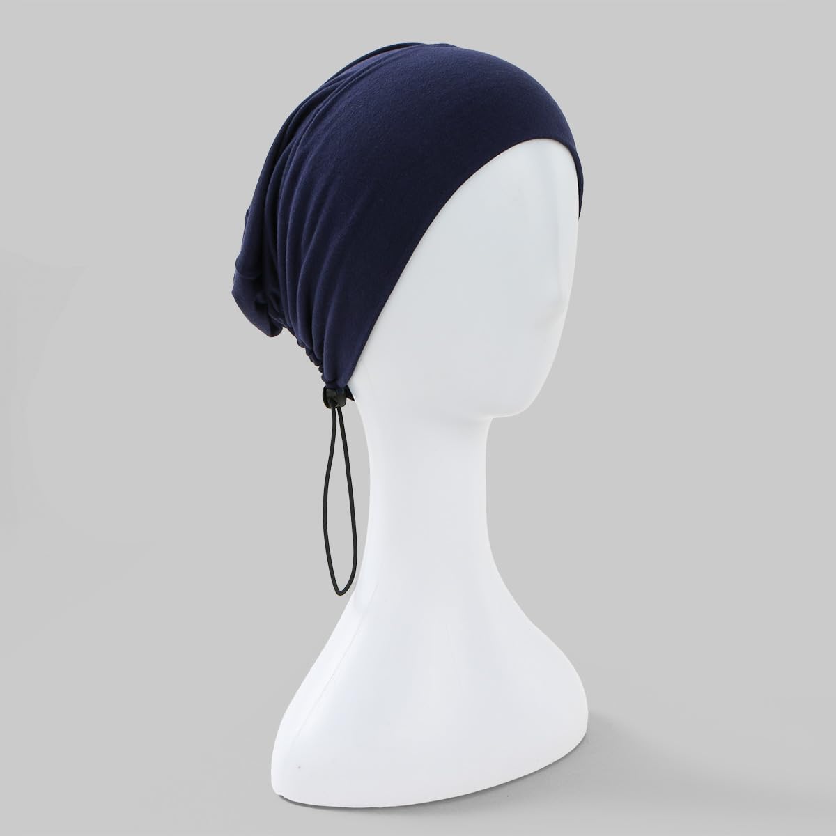 Women's Adjustable Elastic Drawstring Hijab Undercap, Soft Stretchy Jersey Underscarf Hijab Liner Hat