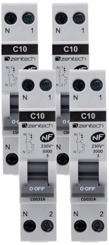 Zenitech Disjoncteur PH/N 10A NF (Lot de 4)