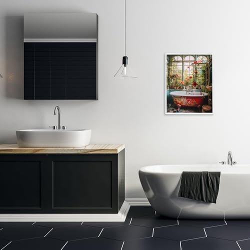 Impression giclée floral blanc Stupell Industries tableau 50x40
