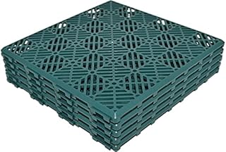 Ram© 5 x Garden Interlocking Patio Garden Decking Waterproof Vegetable Garden Decking Path Green Plastic Tiles