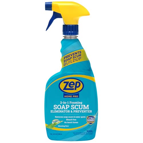 Zep Home Pro 2-in-1 Foaming Soap Scum Eliminator and Preventer, Morning Dew Scent, R54006-32 Fl Oz -Bleach-Free Formula