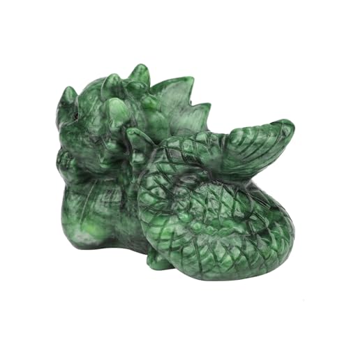 Estatua de dragón en jade para decoración de escritorio miniatura 3