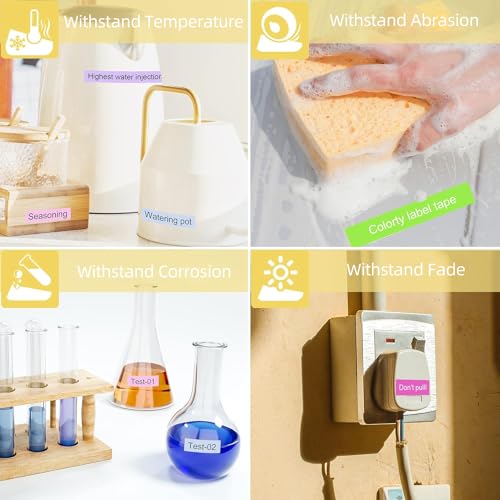 Image of COLORTY Replacement for Brother P-Touch Label Maker Tape TZe 12mm 0.47 Inch | TZ Laminated Colored Tape 1 /2 inch Compatible with Brother PTouch Label Maker PT-D210 PT-H110 PT-1880 PT-D400 PT-D600, 5 Pack