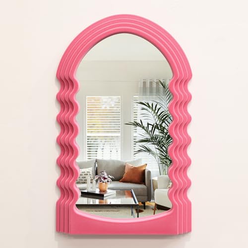 TEIPAI Wavy Wall Mirror for Living Room Decor, Velvet Finish