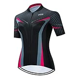 JPOJPO Damen-Radtrikot, Kurzarm- und Fahrradtrikot Reflektierende 3-Taschen S-3XL