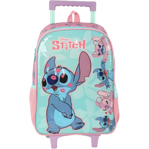 Mochila com Rodinha, Stitch, Grande, Verde, Luxcel
