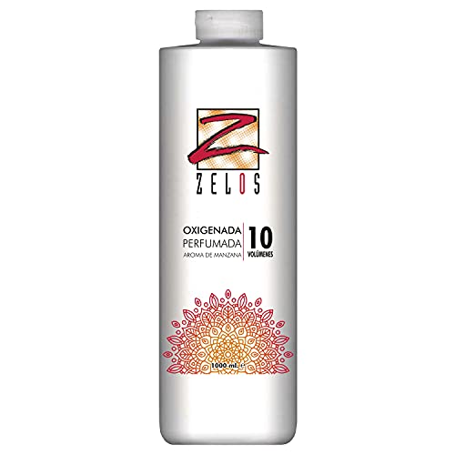 Oxigenada 10 volúmenes - 1000 ml - Aroma de Manzana - Emulsión Oxidante en Crema para Tinte y Decoloración - Da una Textura Sedosa Al Cabello - Uso Profesional - Zelos