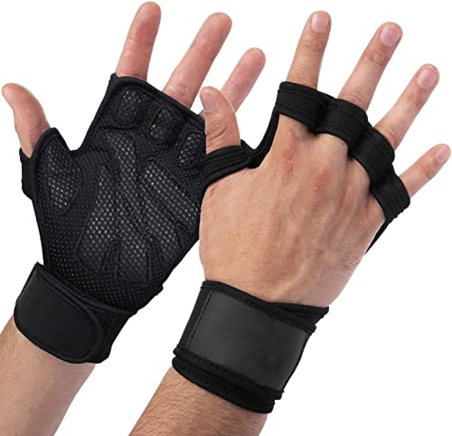 LeapBeast Gant Crossfit Homme, Protège de Poignets, Mains Parfait Les Entraînements Le Gym, Gants Manique de Musculation pour Les mouvements d'haltérophilie de Traction et de poussée (Medium) Cover