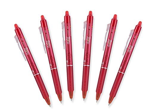 Pilot FriXion Ball 0.7mm Erasable Gel Pens, Fine Point, Red Ink, Pack Of 6 Pilot FriXion Ball 0.7mm Erasable Gel Pens, Fine Point, Red Ink, Pack Of 6